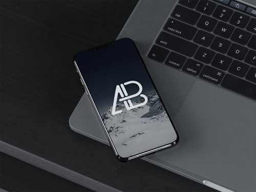 Free iPhone X on MacBook Pro Mockup