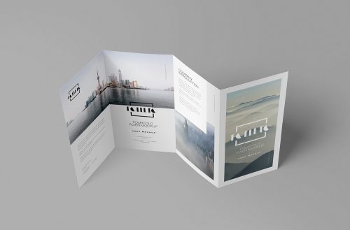 Photorealistic Folded Brochure Mockup