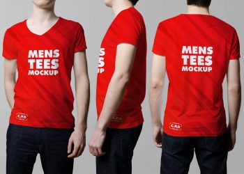 V-Neck Male T-Shirt Mockup Free Psd