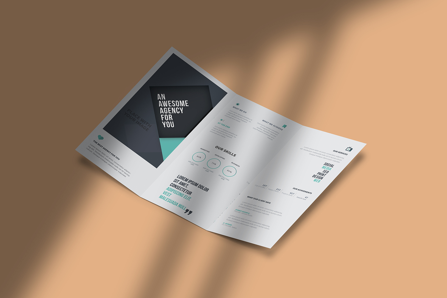 Trifold Brochure Mockup for Business