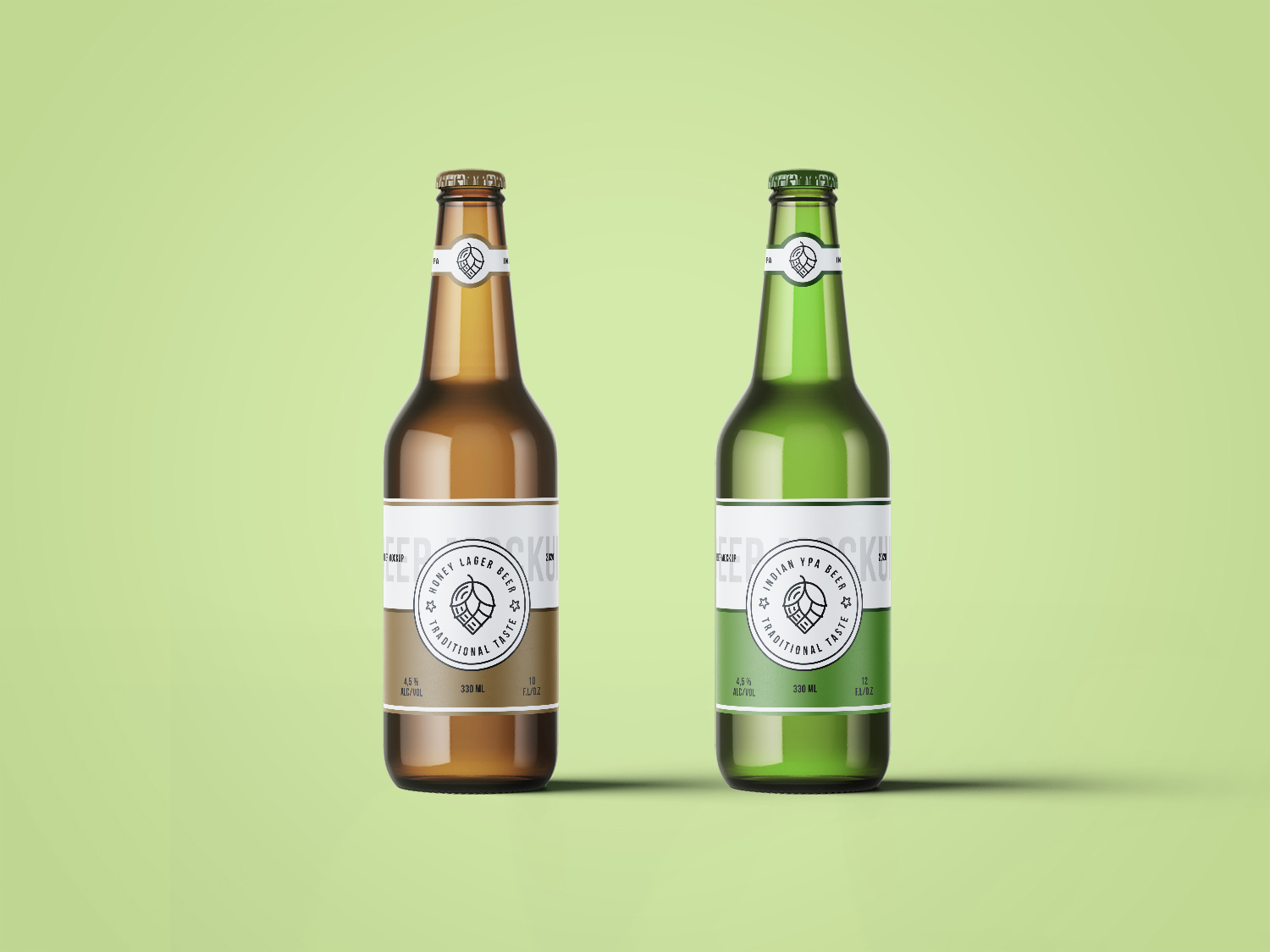 Beer Bottles Mockup