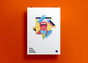 Free Hanging Poster Mockup