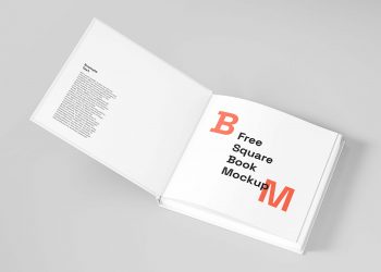 Free Square Book Mockup