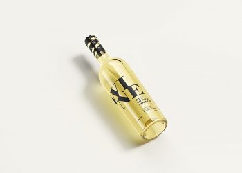 Free White Wine Bottle Mockup