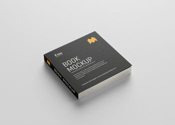 Free Square Book Mockup