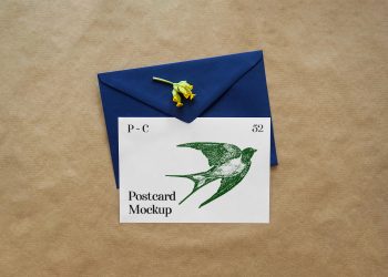 Greeting Card with Envelope Mockup