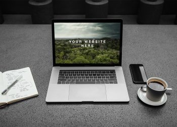 MacBook Pro Workspace Mockup