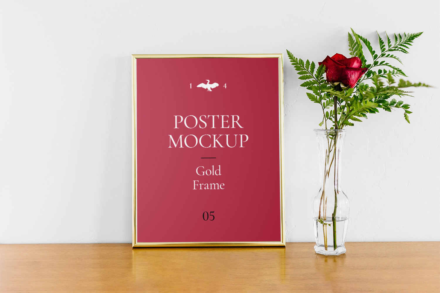 Poster with Gold Frame Mockup