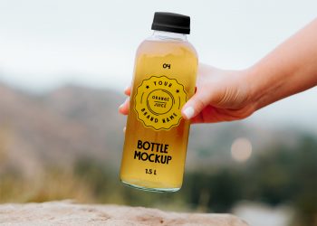 Transparent Bottle Mockup