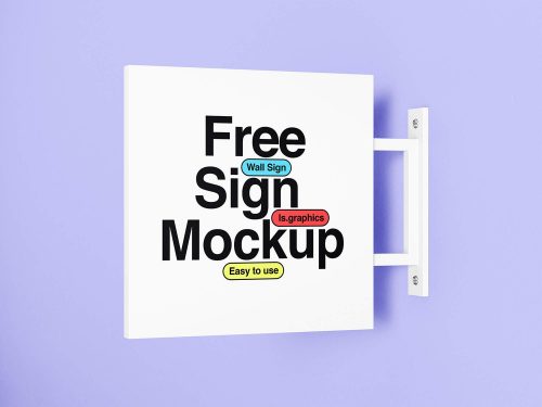 Wall Minimalistic Signage Mockup Free PSD