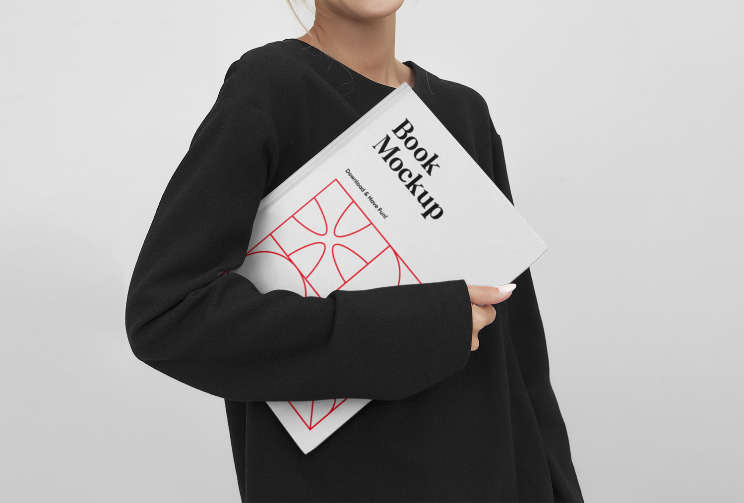 Women Holding Book Mockup