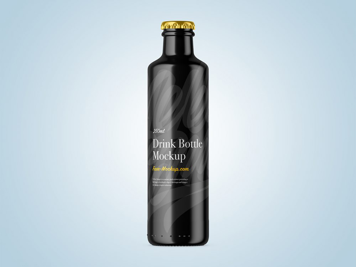 250ml Glossy Bottle Free Mockup