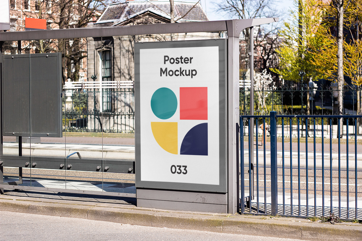 Bus Stop Poster City Light Mockup Free