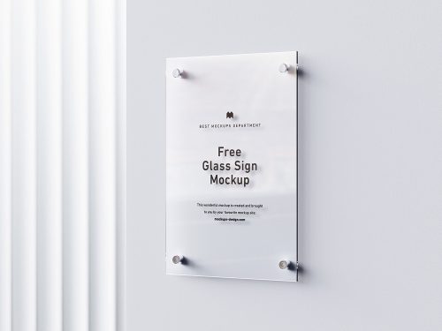 Free Glass Sign Mockup