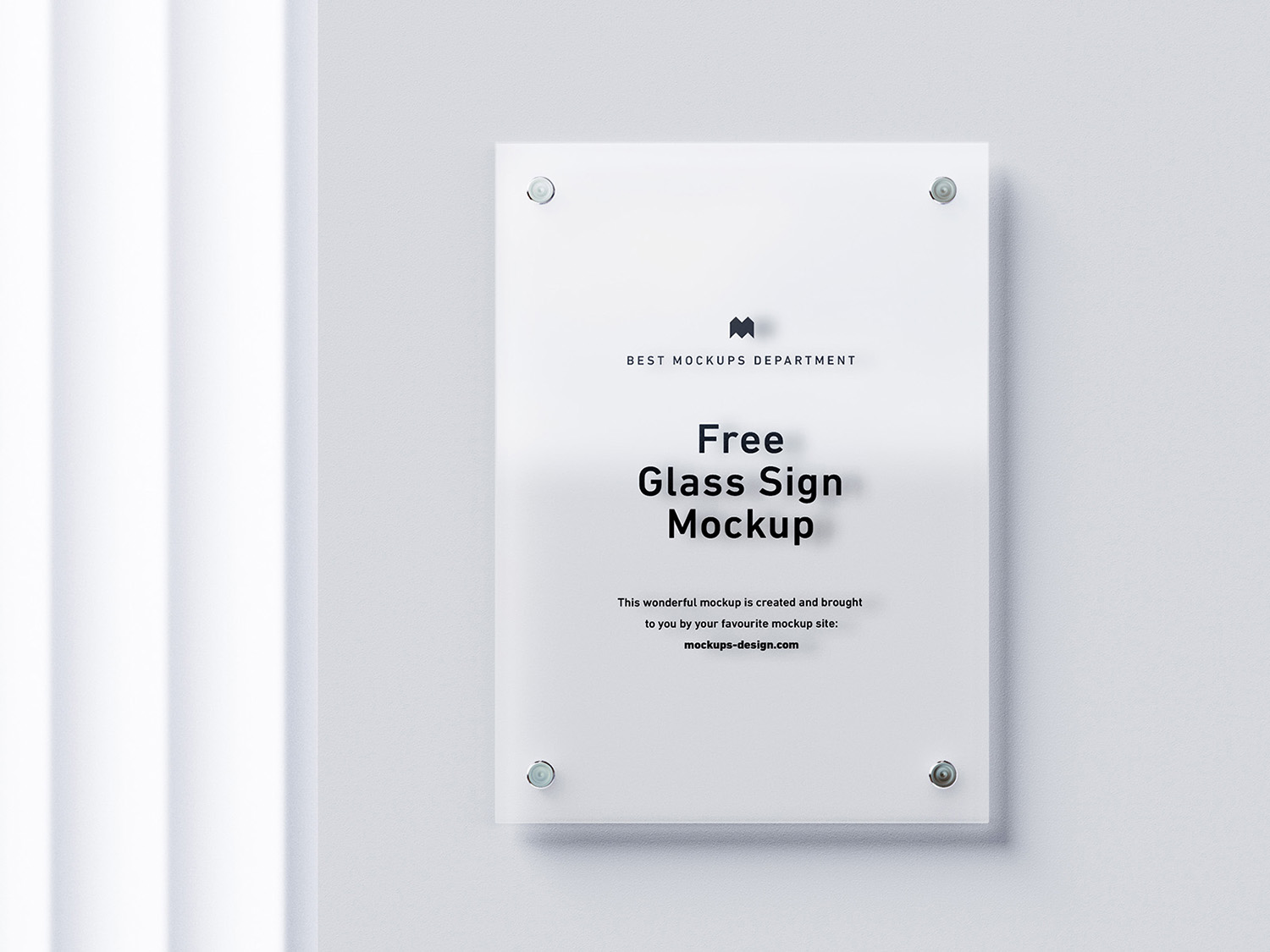 Free Glass Sign Mockup