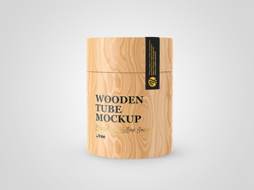 Free Wooden Tube Mockup