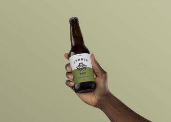 Hand Holding Beer Mockup