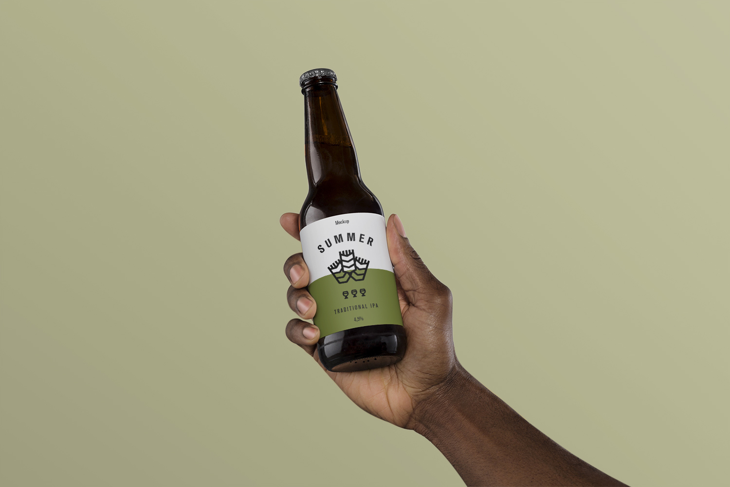 Hand Holding Beer Mockup