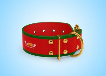 Linen Dog Collar Free Mockup