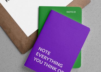 Notebooks with Clipboard Mockup