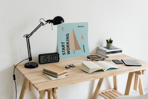 Poster on Desk Mockup