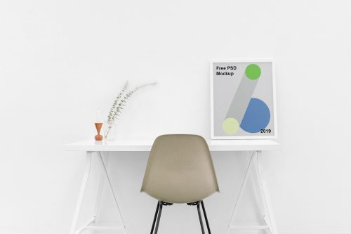 Poster on Table Mockup