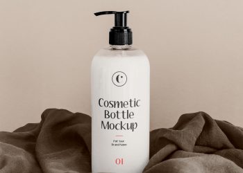 White Cosmetics Bottle Mockup