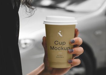 Woman Holding Coffee Cup Mockup