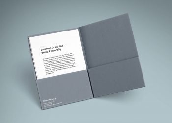 A4 Folder and Paper Free Mockups