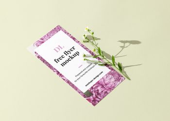 DL Flyer with Flower Free Mockup