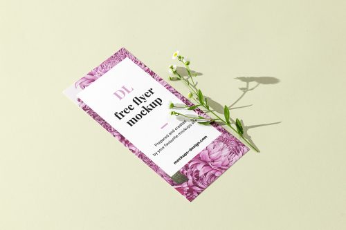 DL Flyer with Flower Free Mockup