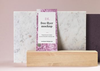 DL flyer on Marble Free Mockup