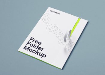 Folder Free Mockup with the Perforation
