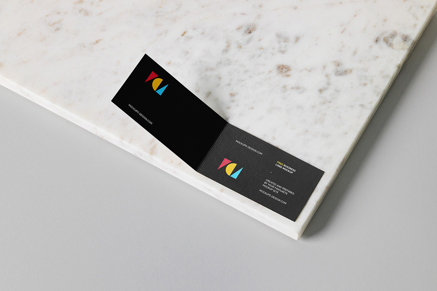 Free Folded Business Cards Mockup