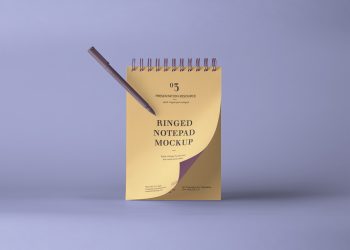 Free Ringed Notepad Mockup