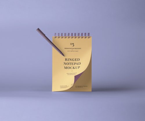 Free Ringed Notepad Mockup