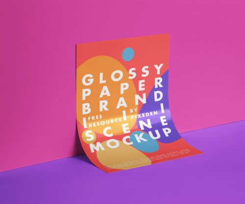 Glossy Psd Paper Mockup