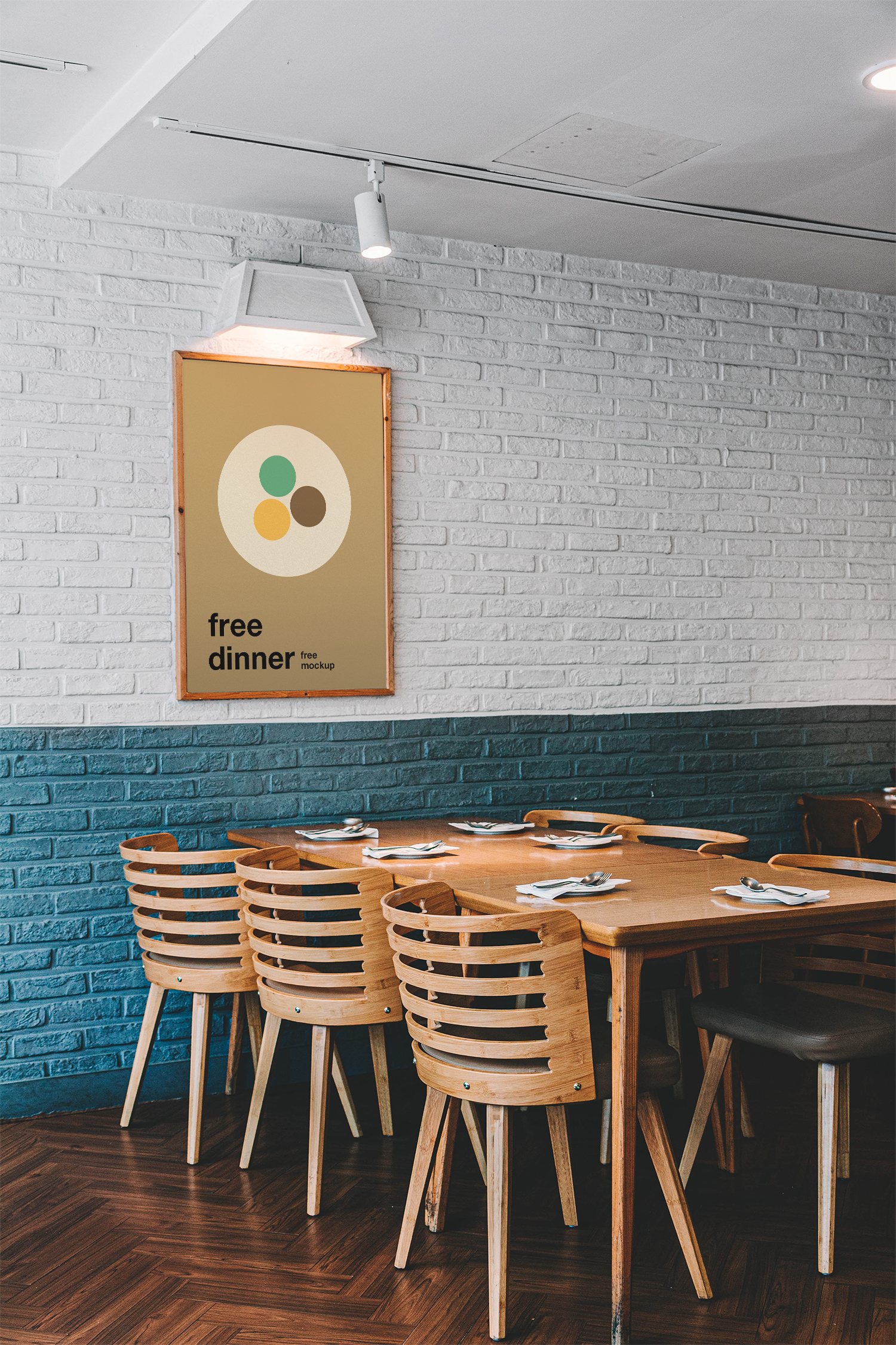 Poster in Restaurant Mockup