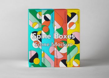 Spine Psd Boxes Packaging Mockup Set