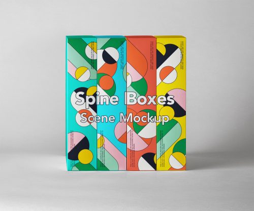 Spine Psd Boxes Packaging Mockup Set