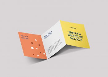 Square Trifold Brochure Mockup