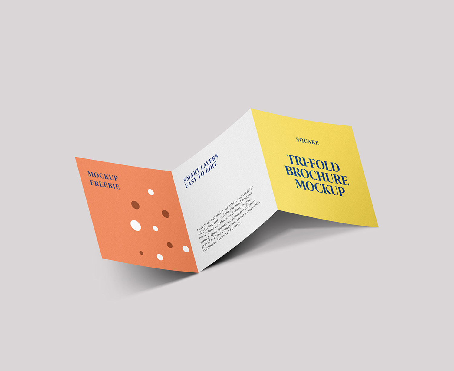 Square Trifold Brochure Mockup