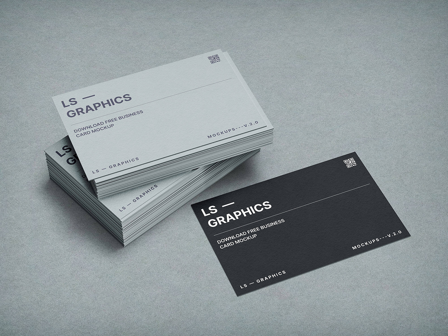 Stacked Business Cards Free Mockup