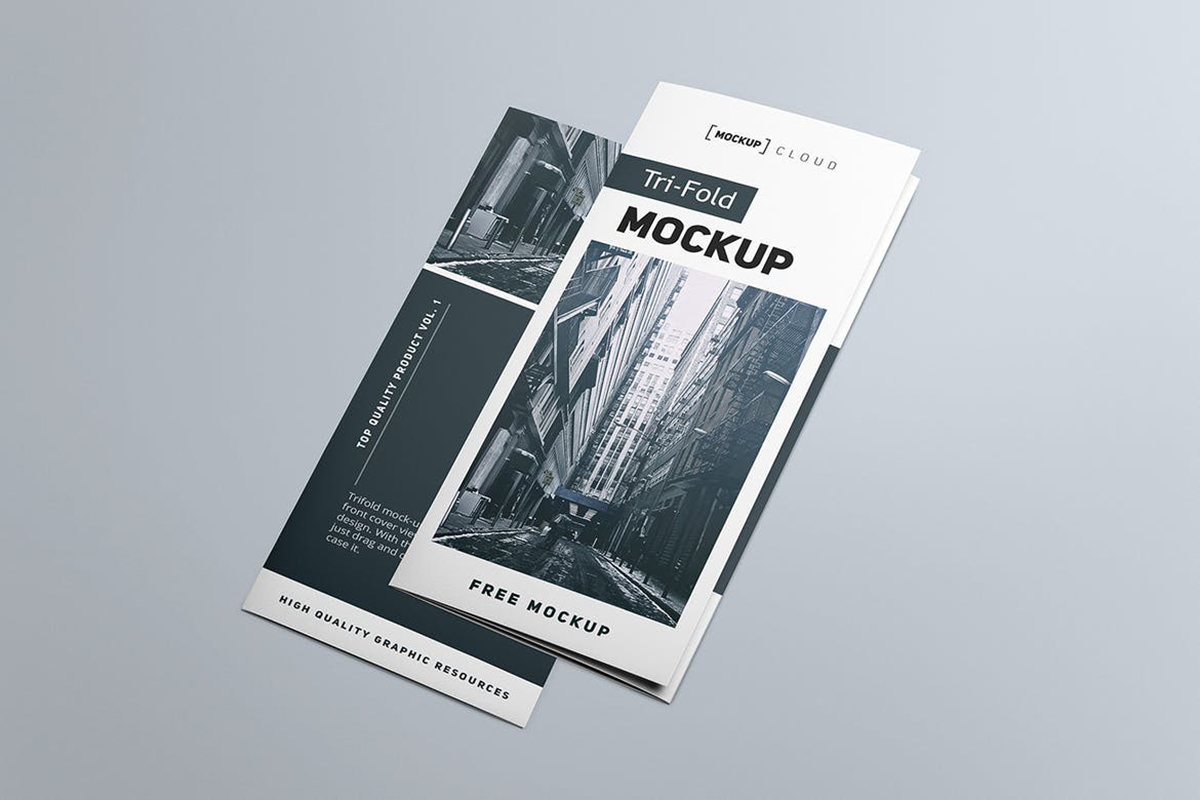 Tri-Fold Brochure Free Mockup