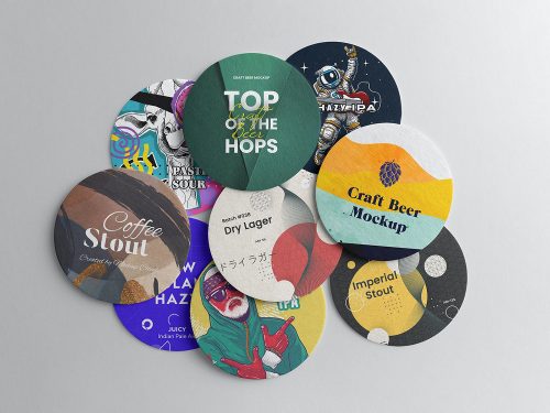 Beer Pad Free Coaster Mockup