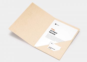 Brand Folder with A4 Paper Mockup