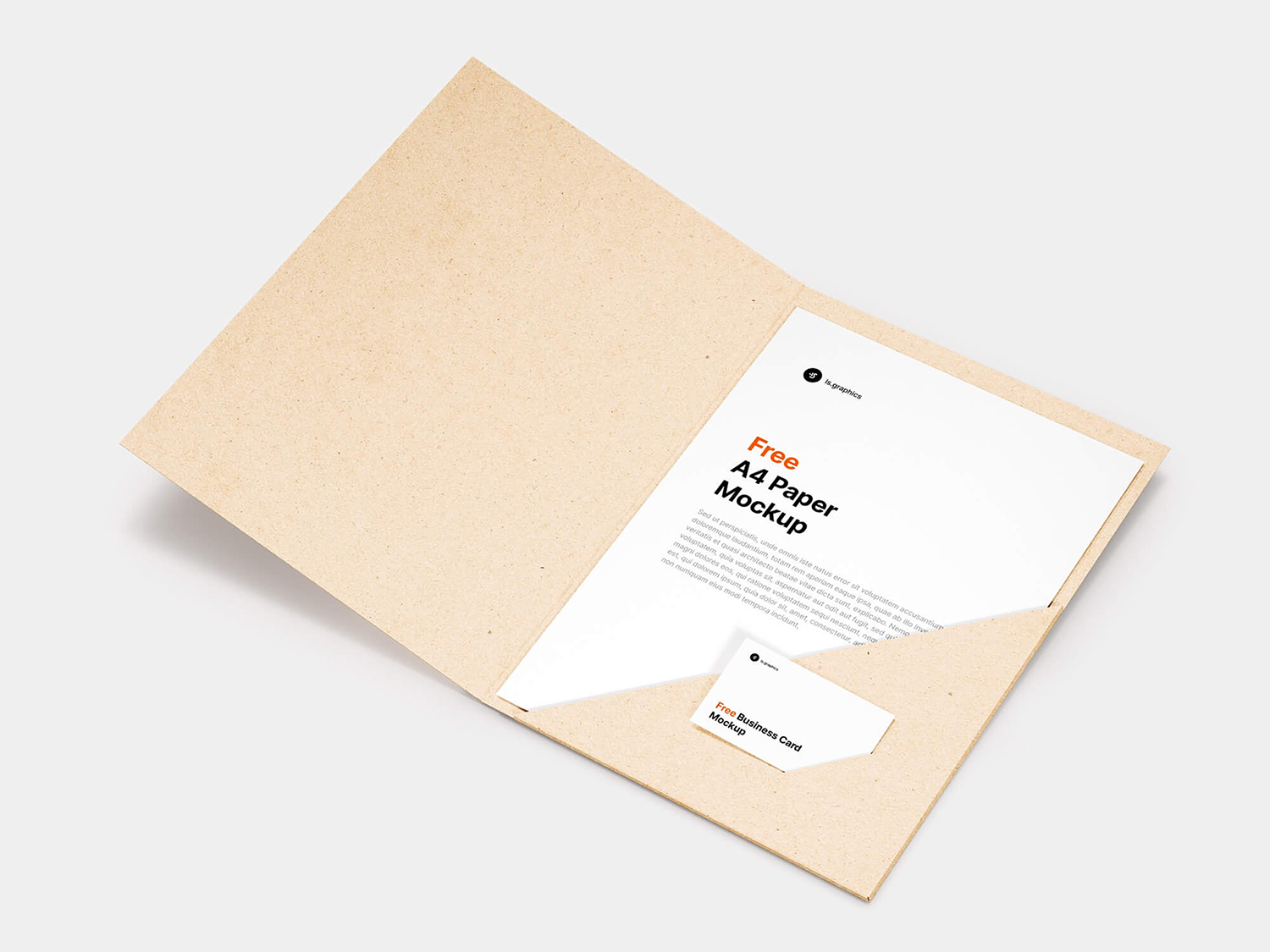 Brand Folder with A4 Paper Mockup