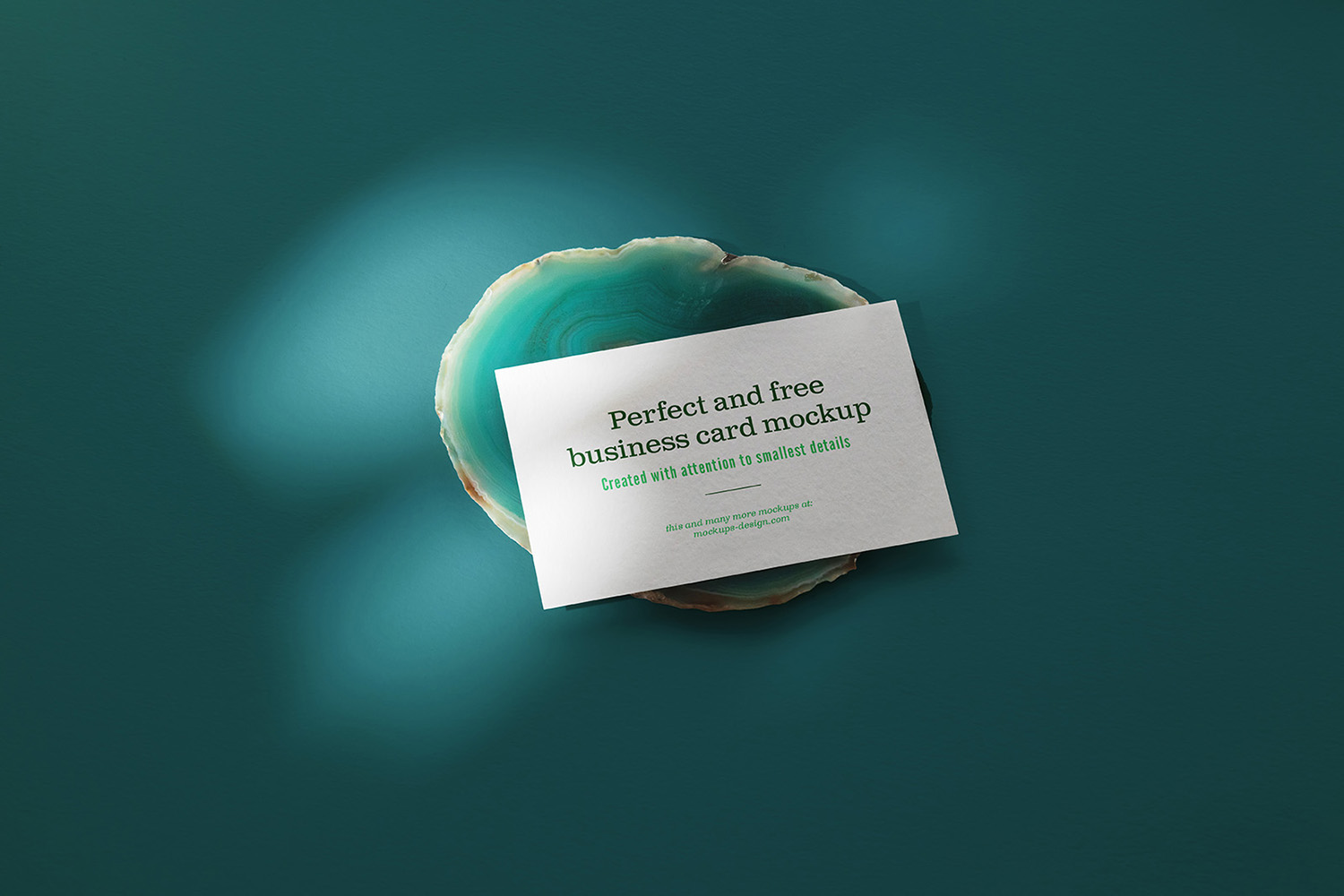 Business Card on Green Agate Mockup