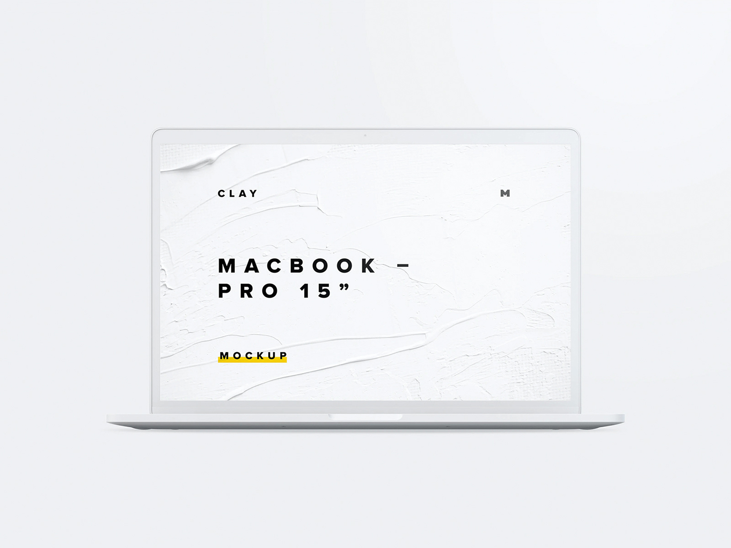 Clay MacBook Pro Front View Free Mockup