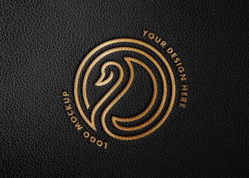 Debossed Leather Foil Logo Mockup